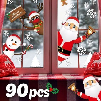 Naklejki świąteczne (90 szt.) | XMASCLINGS