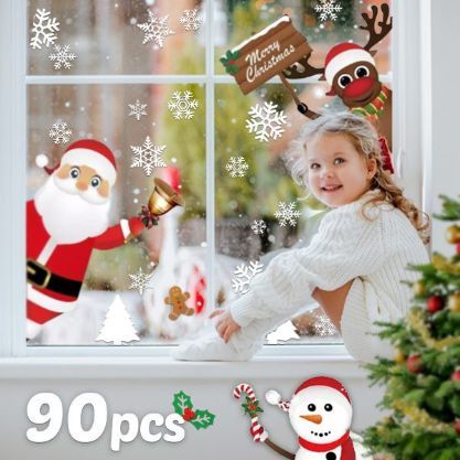 Naklejki świąteczne (90 szt.) | XMASCLINGS