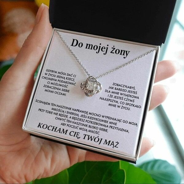Do Mojej Żony – Naszyjnik z białego złota 14K z kryształami cyrkonii STELLA