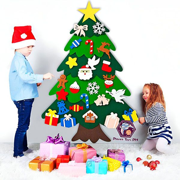 Zestaw z filcową choinką i ozdobami FELTPINETREE