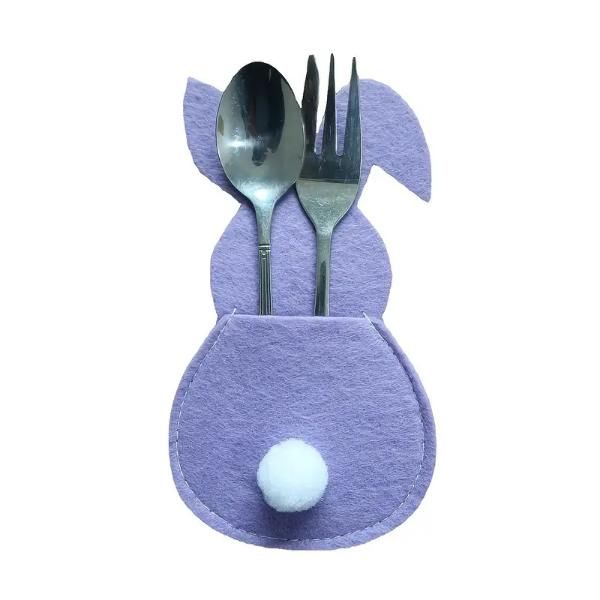 Filcowy uchwyt na sztućce w kształcie króliczka (4szt) | BUNNYCUTLERY