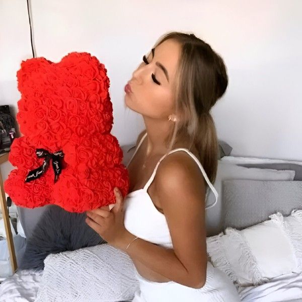Luksusowy różany miś LOVEBEAR