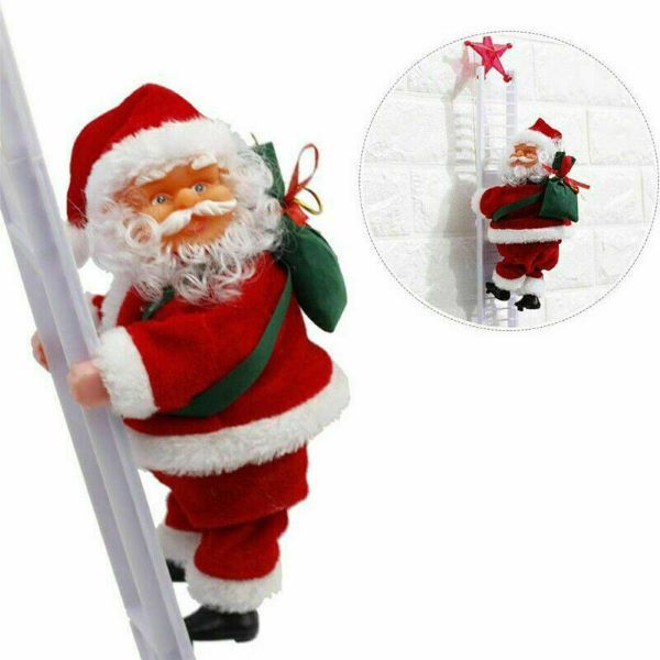 Mikołaj wspinający się po drabinie | LADDERSANTA