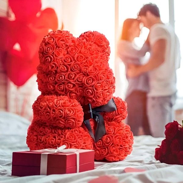 Luksusowy różany miś LOVEBEAR