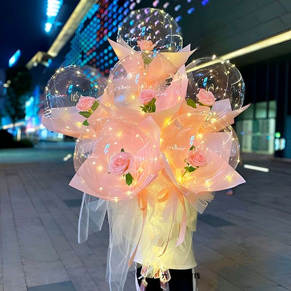 LED-owy balon z różą na niezapomniane chwile | LOVEBALLOON