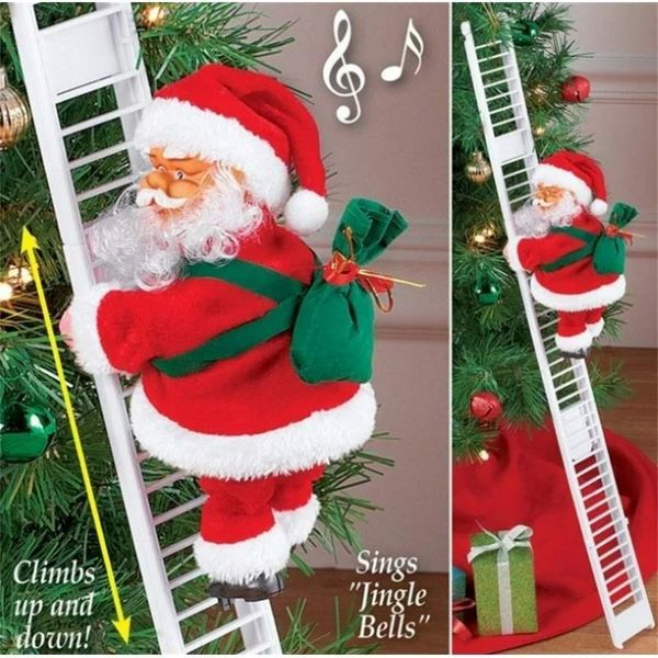 Mikołaj wspinający się po drabinie | LADDERSANTA