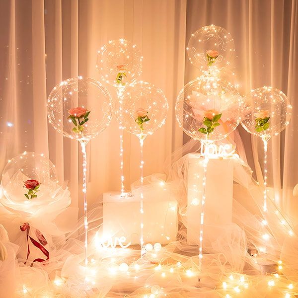 LED-owy balon z różą na niezapomniane chwile | LOVEBALLOON