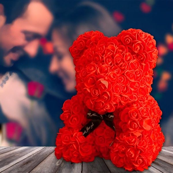 Luksusowy różany miś LOVEBEAR
