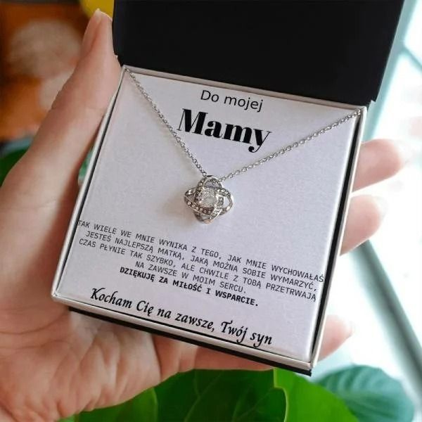 Do mojej Mamy – Naszyjnik z białego złota 14K z kryształami cyrkonii OLIVIA