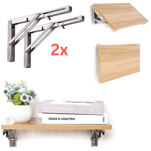 Składany wspornik półki ściennej (2 sztuki) | FOLDBOARD
