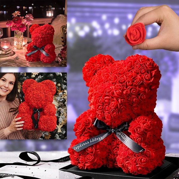 Luksusowy różany miś LOVEBEAR