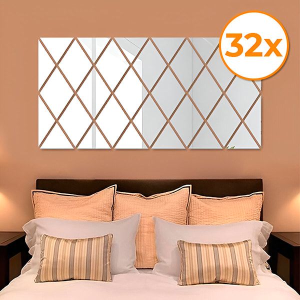 Samoprzylepne naklejki lustrzane 3D (32 szt.) | WALLGEM