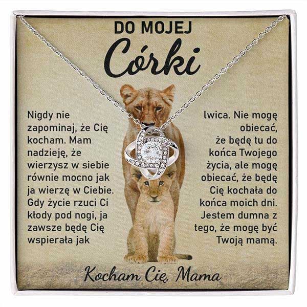 Do mojej Córki – Naszyjnik z białego złota 14K z kryształami cyrkonii LILLIA