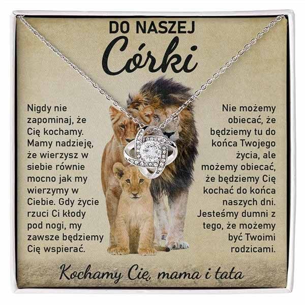 Do naszej Córki – Naszyjnik z białego złota 14K z kryształami cyrkonii NAMI