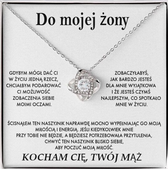 Do Mojej Żony – Naszyjnik z białego złota 14K z kryształami cyrkonii STELLA